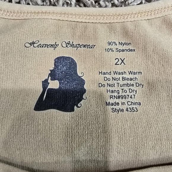 Heavenly Shapewear Nude Seamless Firm Compression Long Leg Control Bodysuit 2X - Picture 2 of 4